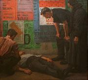Karel Myslbek Accident at the Building Site oil painting
